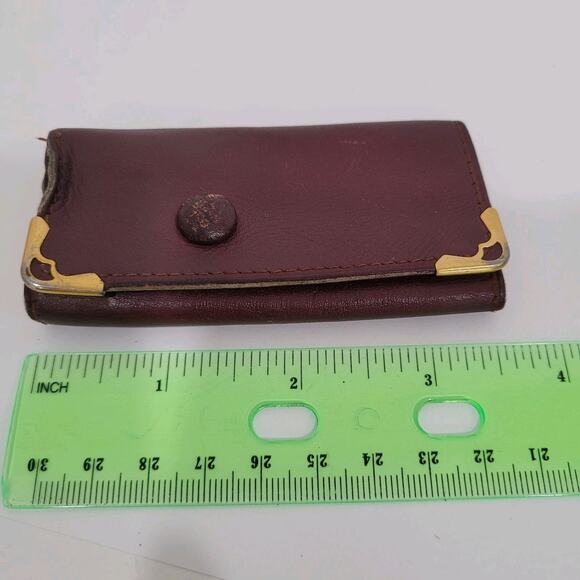 Cartier Key Hooks Charm Case Wallet Red Bordeaux Burgundy Small Leather Fair - Picture 9 of 11